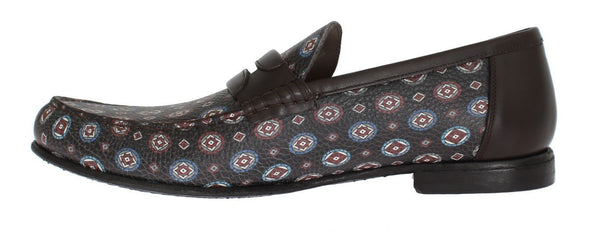 Blue Bordeaux Leather Loafers