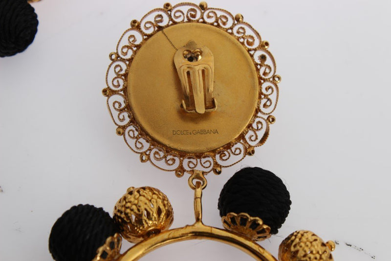 Black Gold Brass NATALE ClipOn Earring