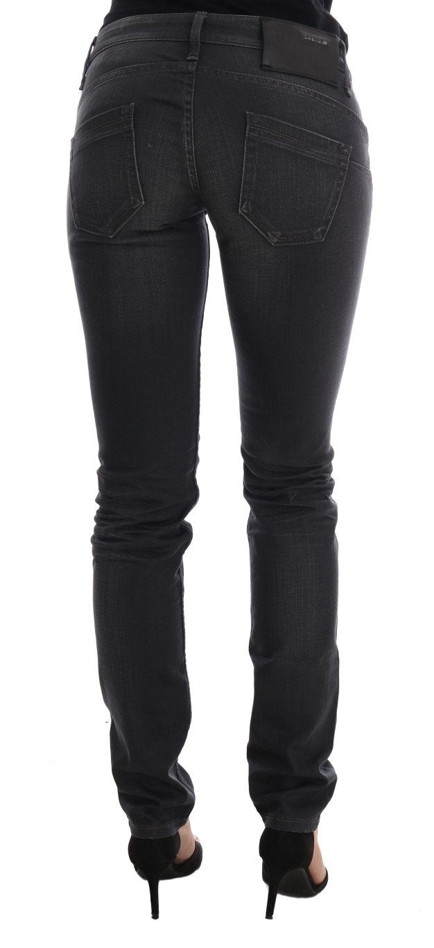Gray Cotton Slim Fit Denim Jeans