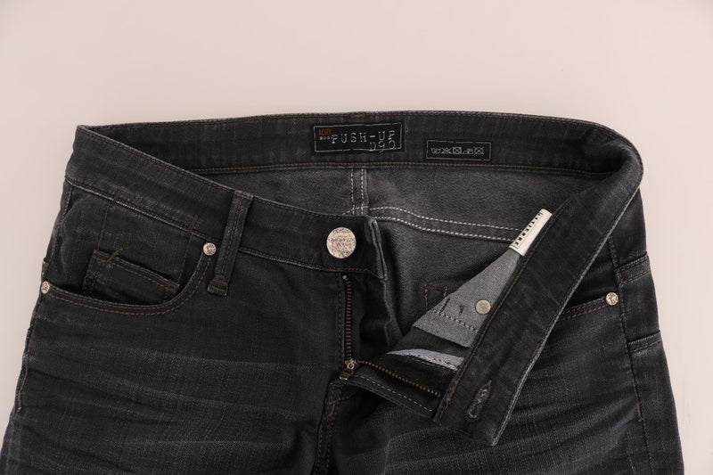 Gray Cotton Slim Fit Denim Jeans