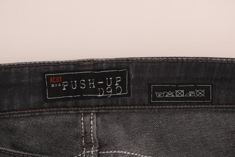 Gray Cotton Slim Fit Denim Jeans