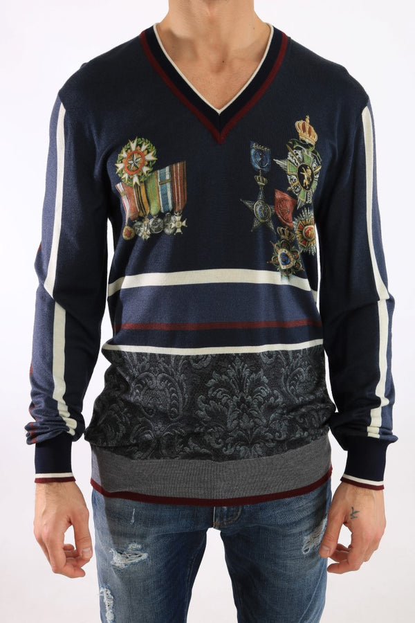 Blue Cashmere Silk Sweater