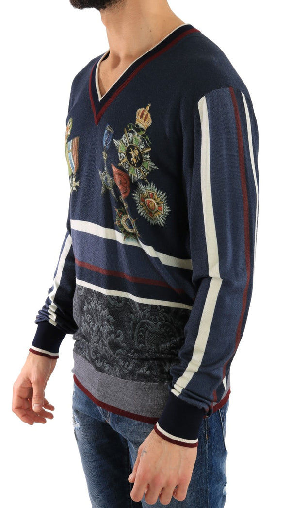 Blue Cashmere Silk Sweater