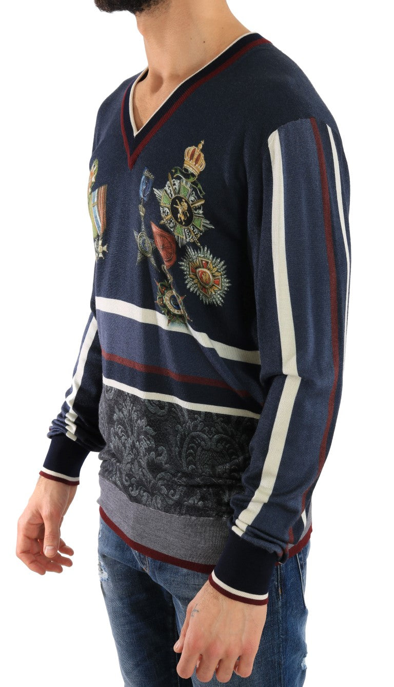 Blue Cashmere Silk Sweater