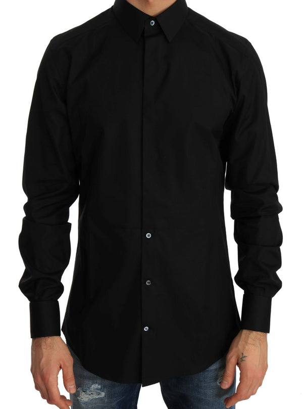 Black Formal Slim Fit Cotton Shirt