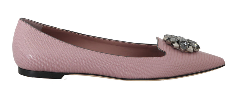 Lizard Skin Crystal Loafers