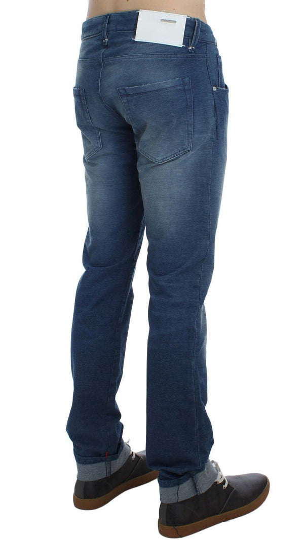 Blue Wash Denim Cotton Stretch Slim Fit Jeans