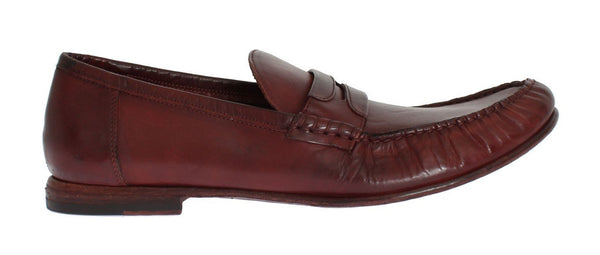 Bordeaux Leather Loafers Shoes