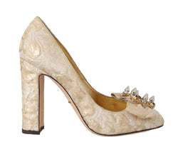 Gold Brocade Crystal Pumps