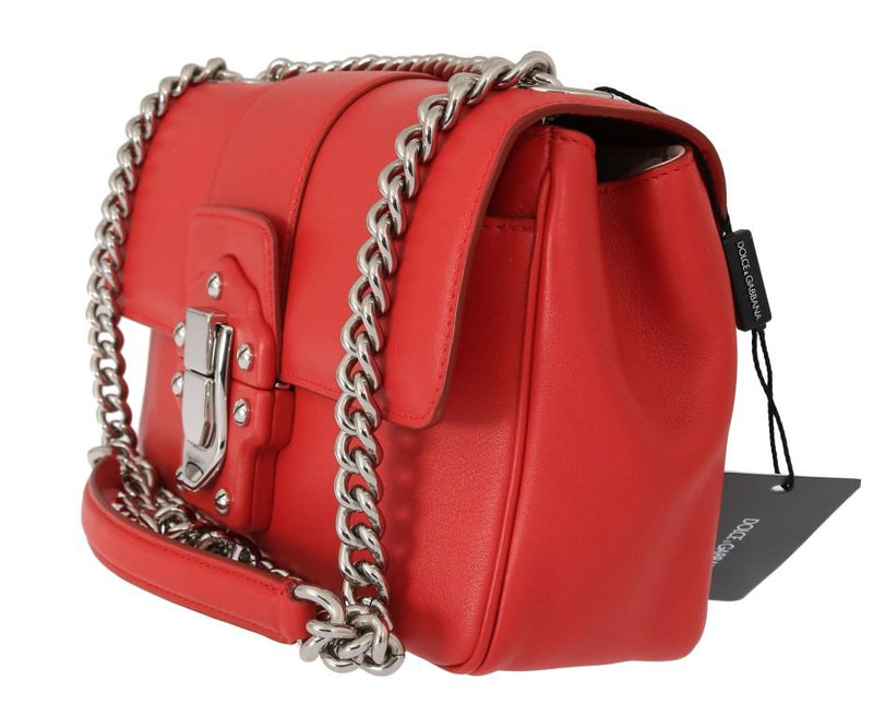 Red Leather LUCIA Messenger Bag