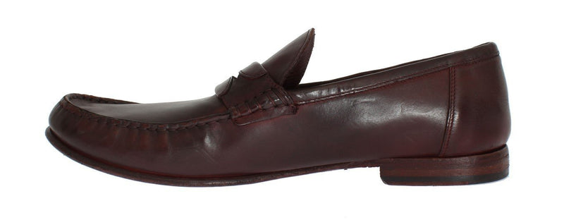 Bordeaux Leather Loafers Shoes