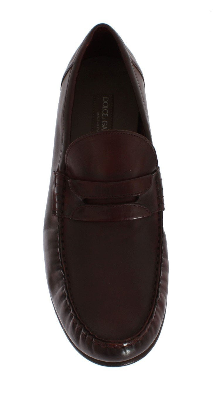 Bordeaux Leather Loafers Shoes