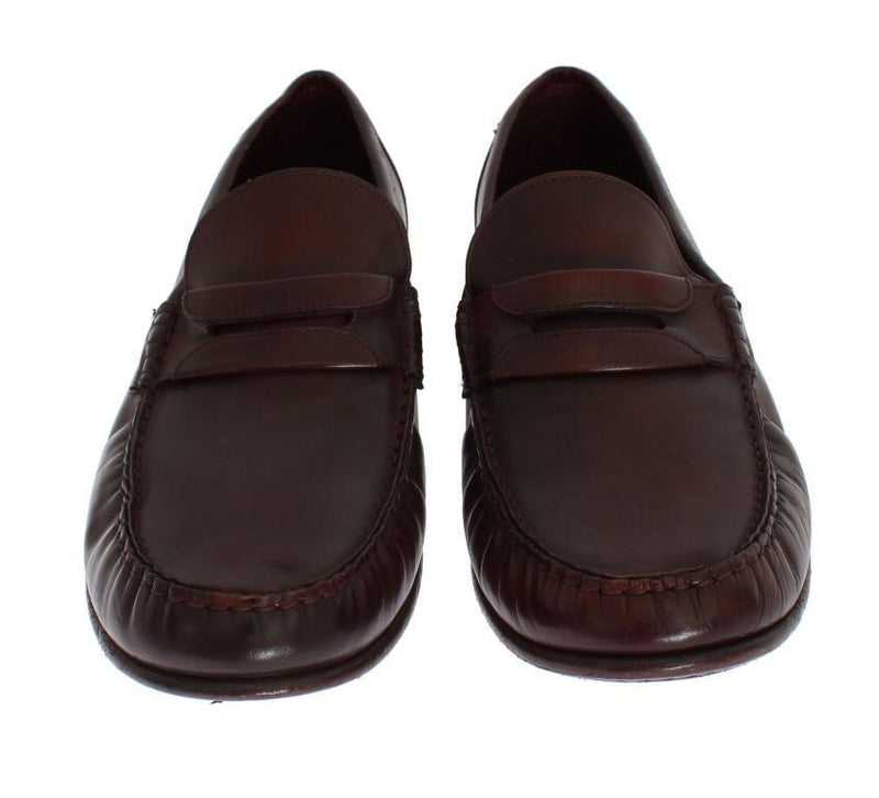 Bordeaux Leather Loafers Shoes