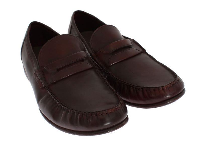 Bordeaux Leather Loafers Shoes