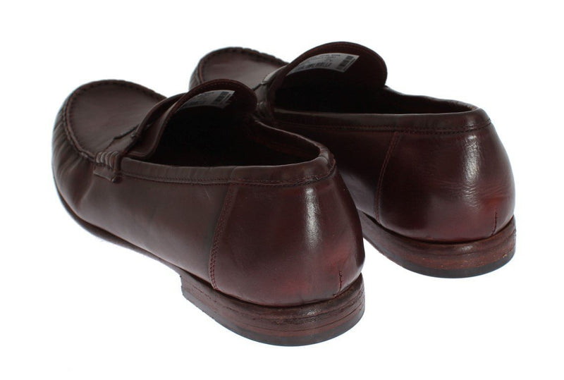 Bordeaux Leather Loafers Shoes