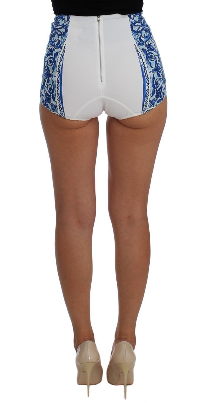 Blue White Majolica Mini Shorts