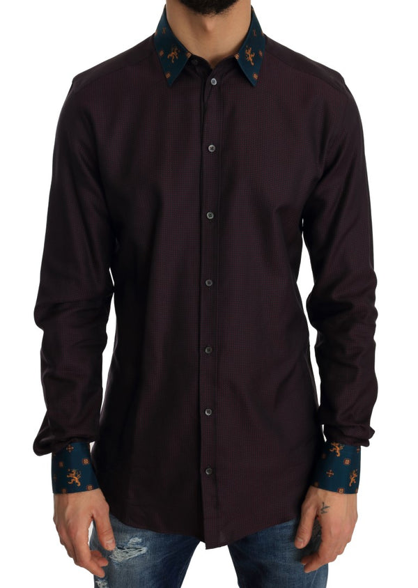 Purple Cotton GOLD Slim Shirt