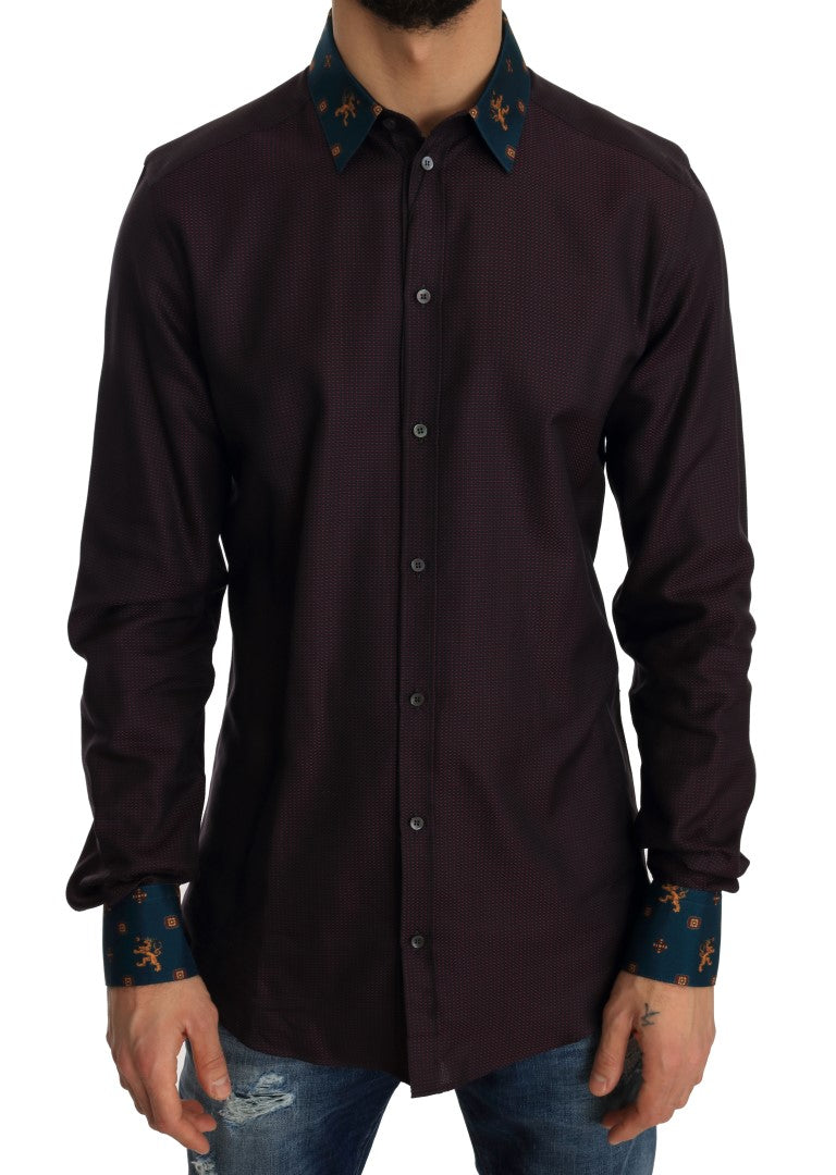 Purple Cotton GOLD Slim Shirt