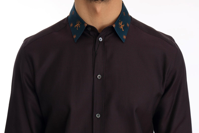 Purple Cotton GOLD Slim Shirt