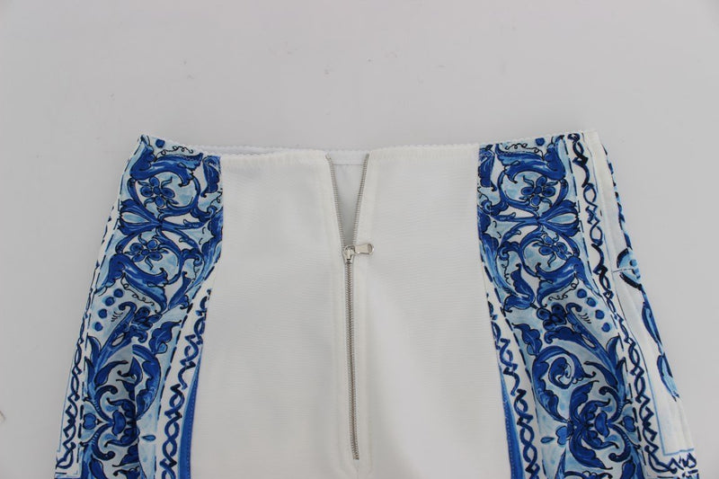 Blue White Majolica Mini Shorts