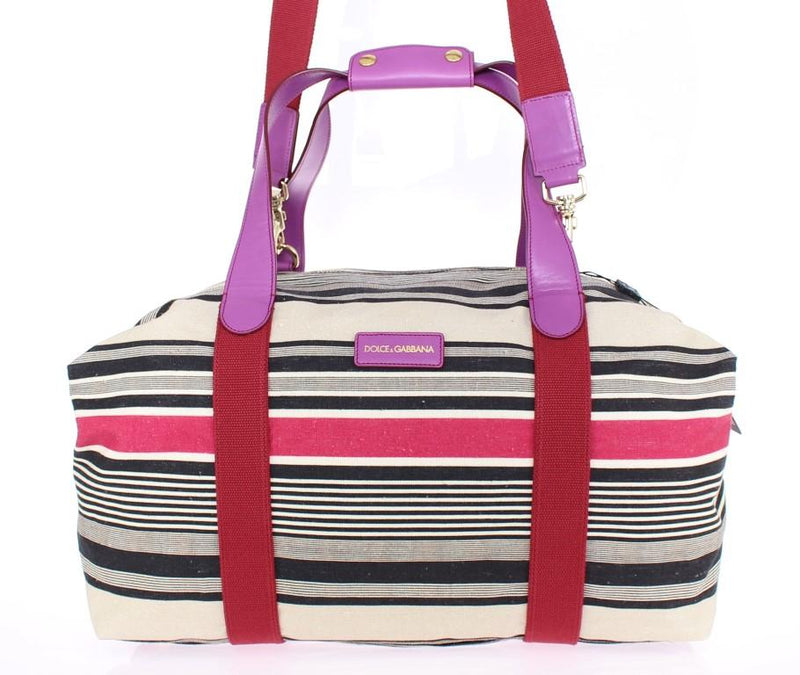 Multicolor striped travel bag