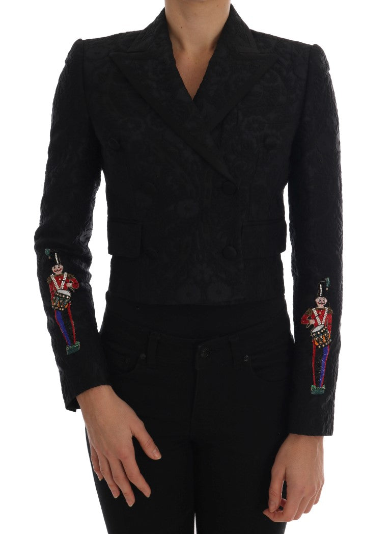 Black Brocade Blazer Jacket