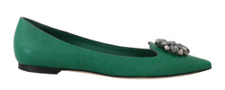 Green Lizard Skin Crystal Loafers