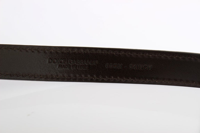 Brown Leopard Silver Buckle Belt