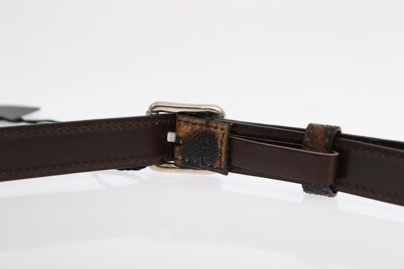 Brown Leopard Silver Buckle Belt
