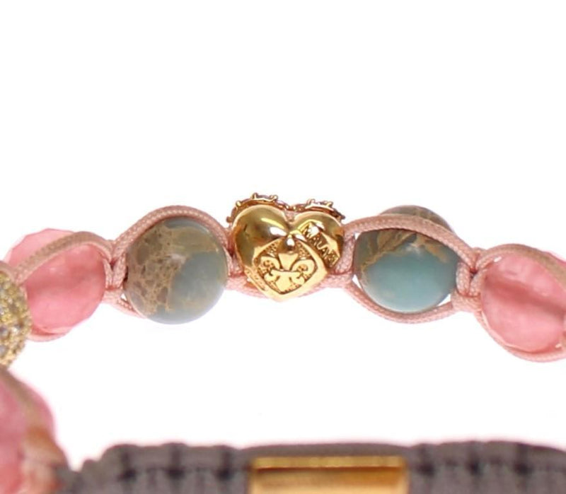 Opal Cherry Quartz CZ 18K Gold 925 Silver Bracelet