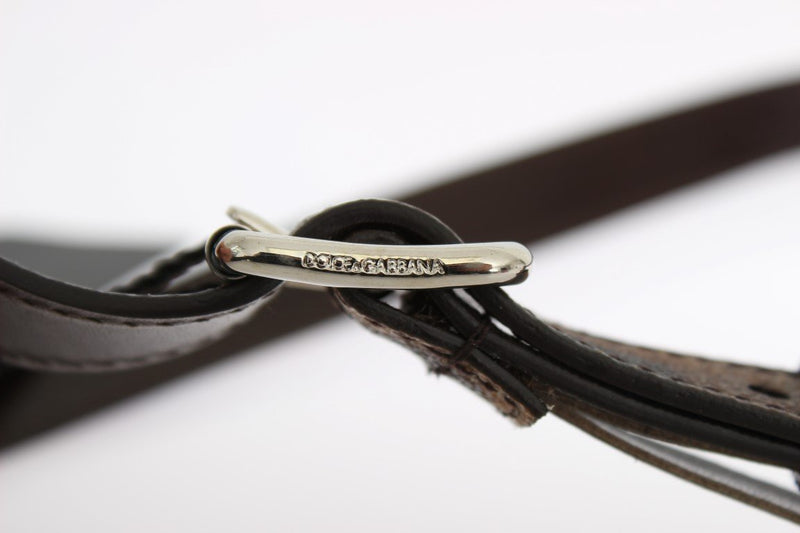 Brown Leopard Silver Buckle Belt