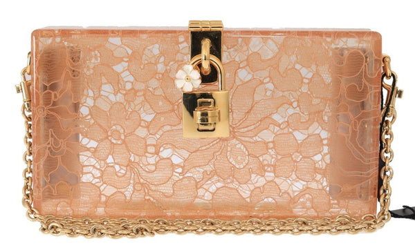 Pink Taormina Lace Crystal Clutch Bag