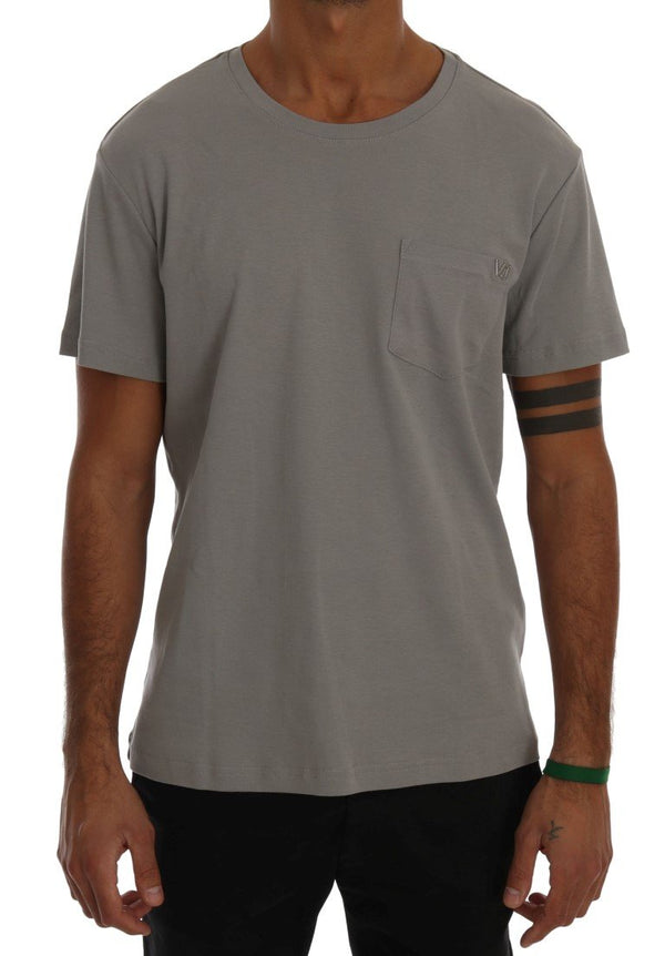 Gray Cotton Crewneck T-shirt