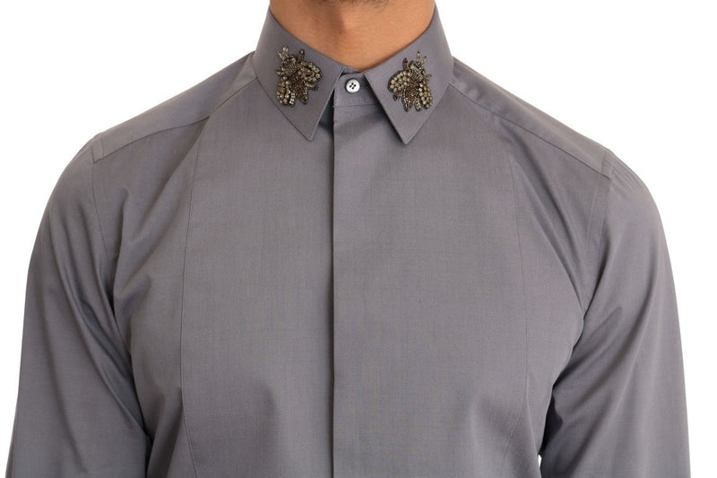 Gray Crystal Bee GOLD SLIM Fit Shirt