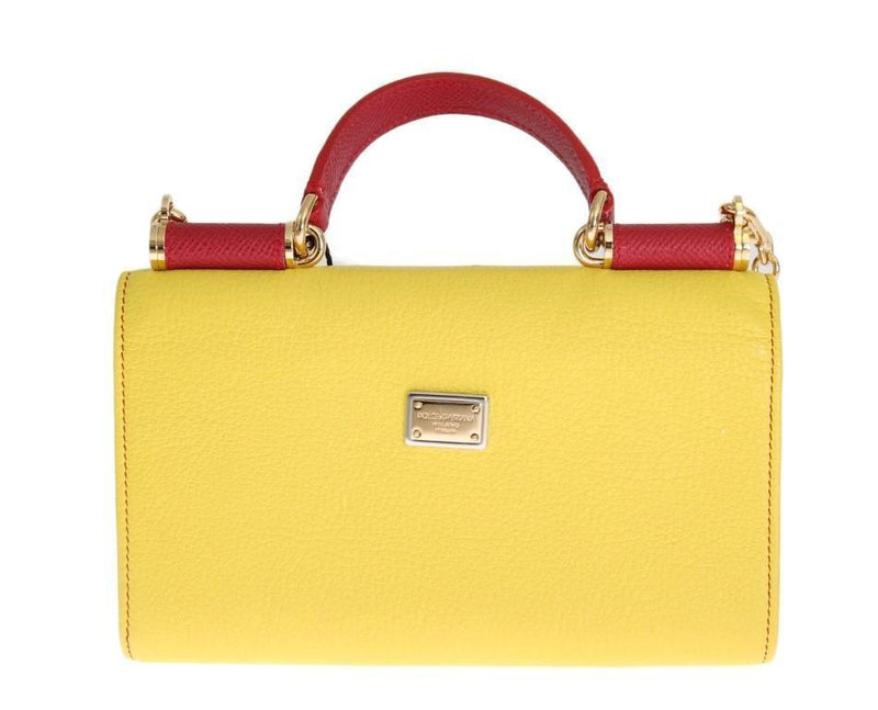 Yellow Leather Crystal VON Bag