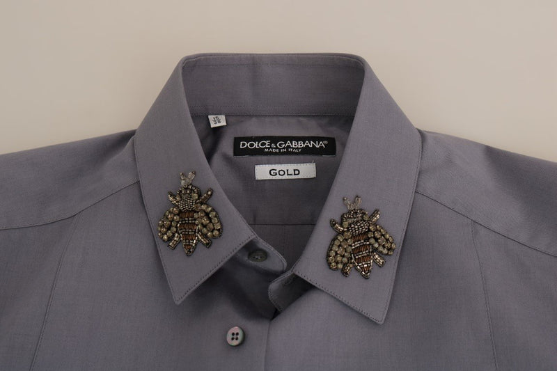 Gray Crystal Bee GOLD SLIM Fit Shirt