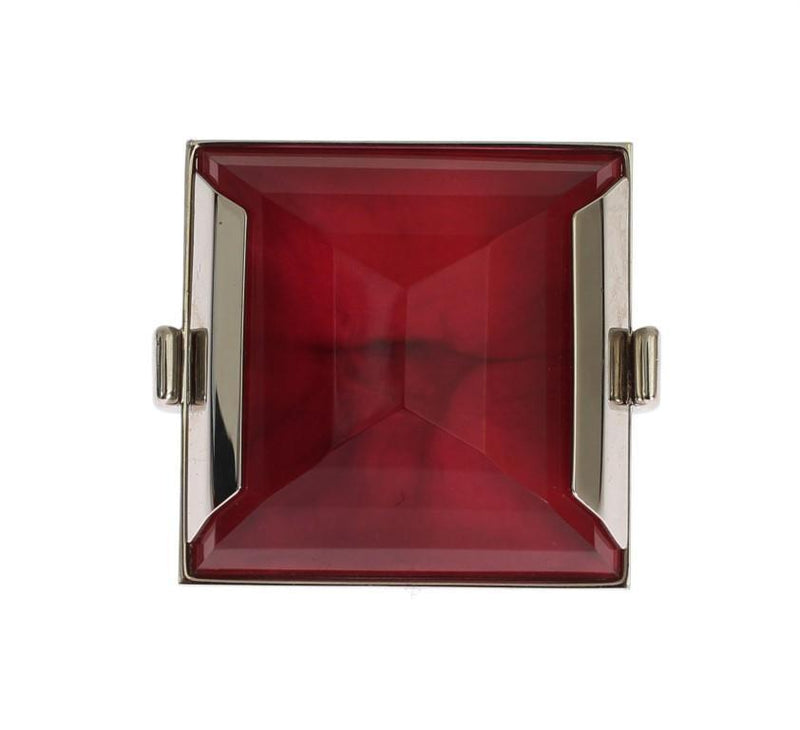 Red Stone Crystal Statement Ring