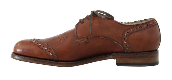 Brown Leather Wingtip Oxford Goodyear Shoes