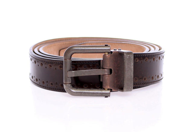 Brown Leather Logo Belt