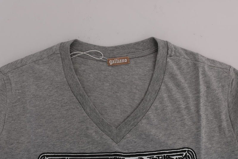 Gray Motive Slim Fit Long Sleeve T-Shirt