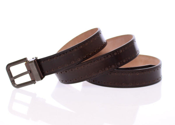 Brown Leather Logo Belt