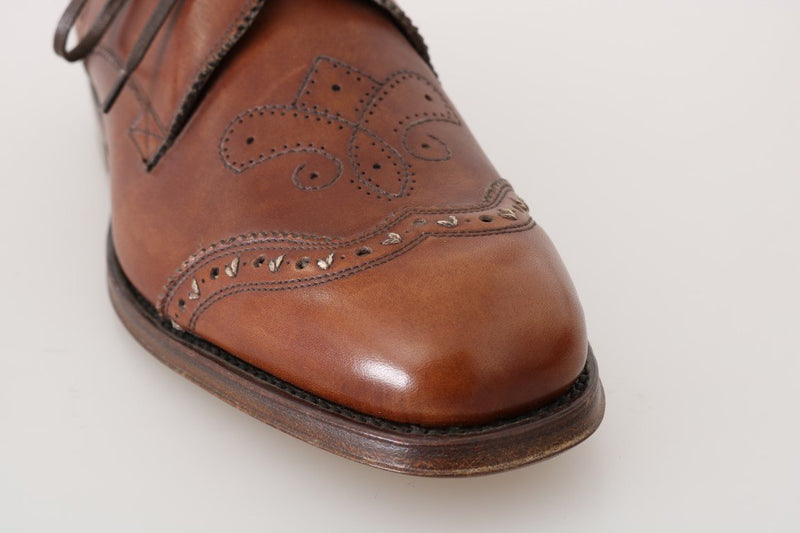 Brown Leather Wingtip Oxford Goodyear Shoes