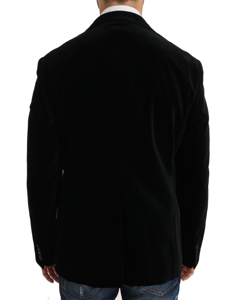 Black Velvet Single Breasted Blazer