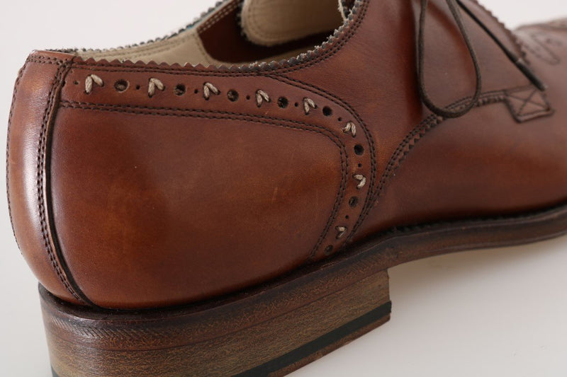Brown Leather Wingtip Oxford Goodyear Shoes