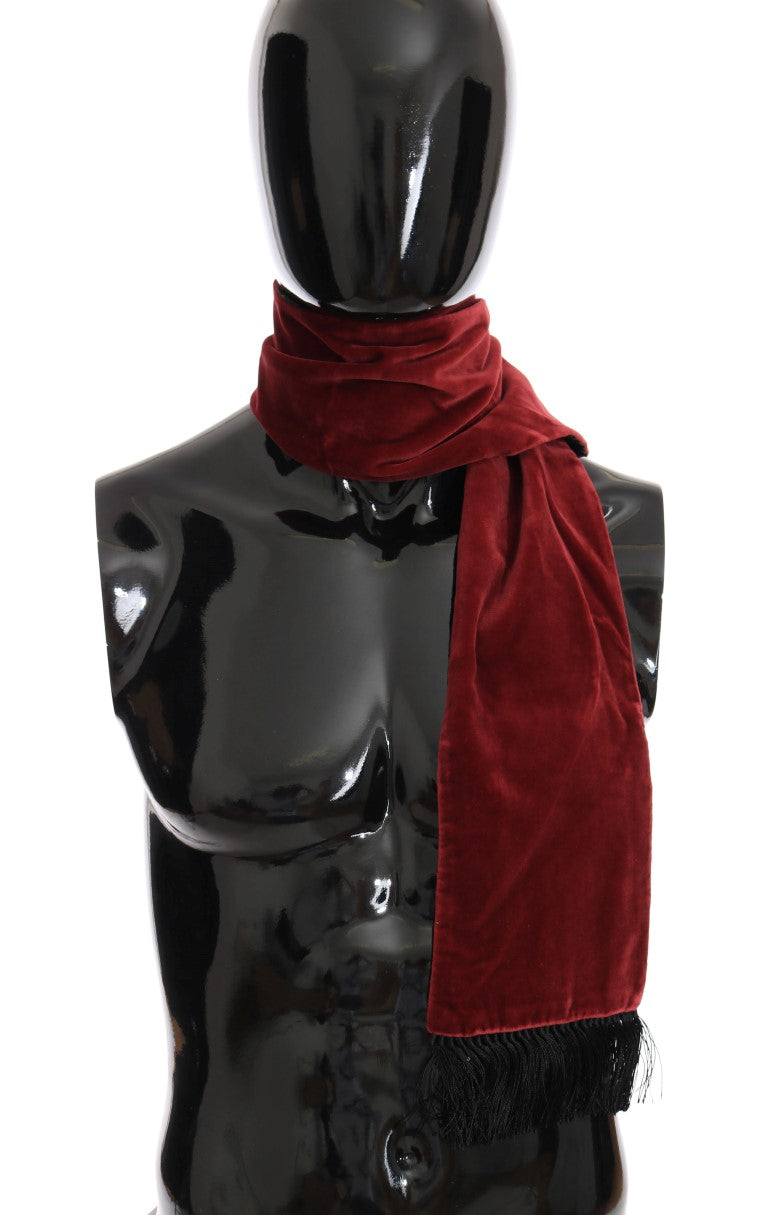 Bordeaux Velvet Fringes Scarf