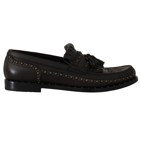Brown Leather Loafers Moccasins Shoes
