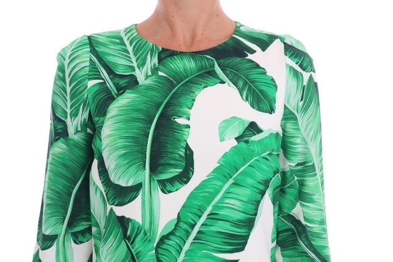 Banana Leaf Short Sleeve Shift Dress