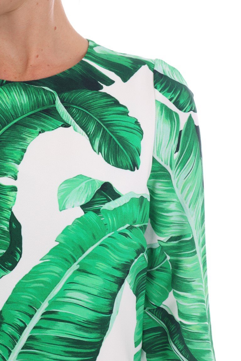 Banana Leaf Short Sleeve Shift Dress