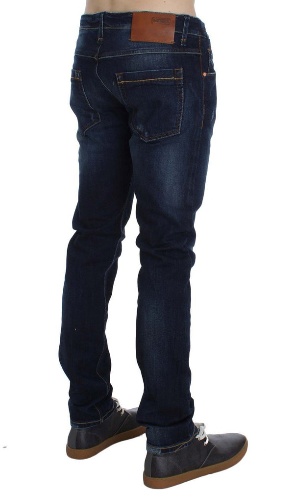 Blue Wash Denim Cotton Stretch Slim Fit Jeans