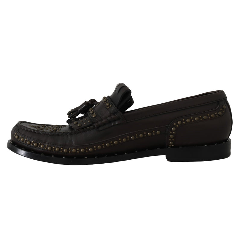 Brown Leather Loafers Moccasins Shoes